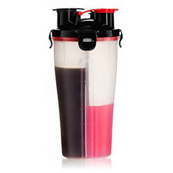 Protein Powder shake bottles double fitness mixer