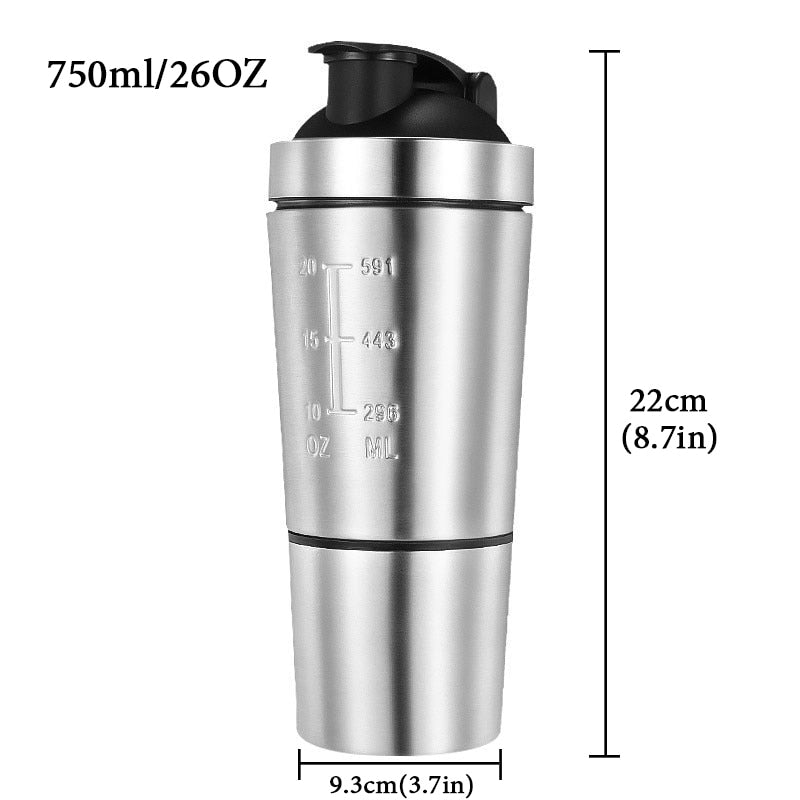 Water Bottles Detachable Whey Protein Powder Sport Shaker Bottle