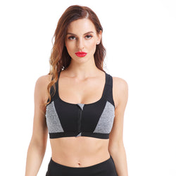 Women Zipper Push Up Sports Bras